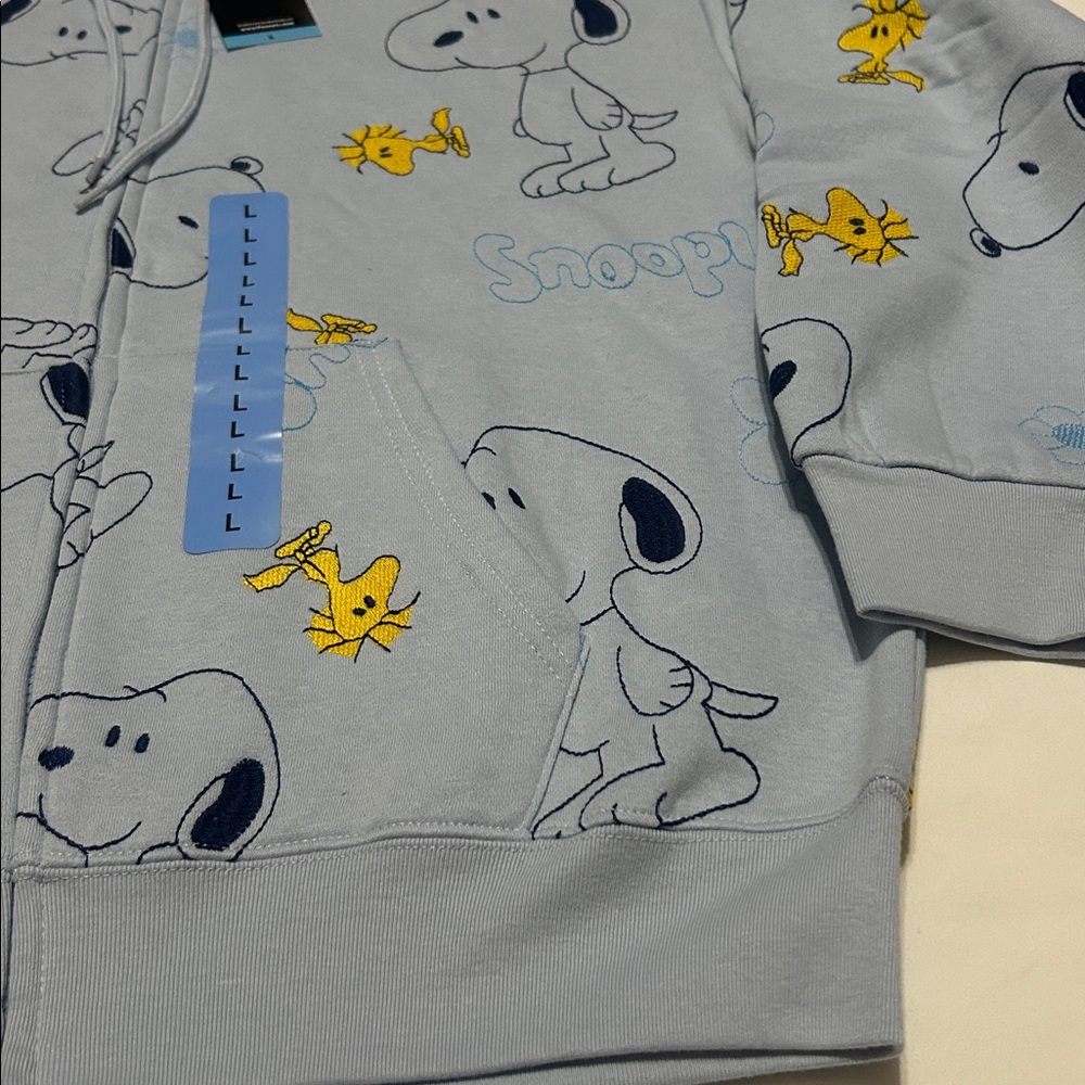 Disney Full Zip Hoodie with Embroidered Snoopy and Woodstock XL NWT - Picture 6 of 11